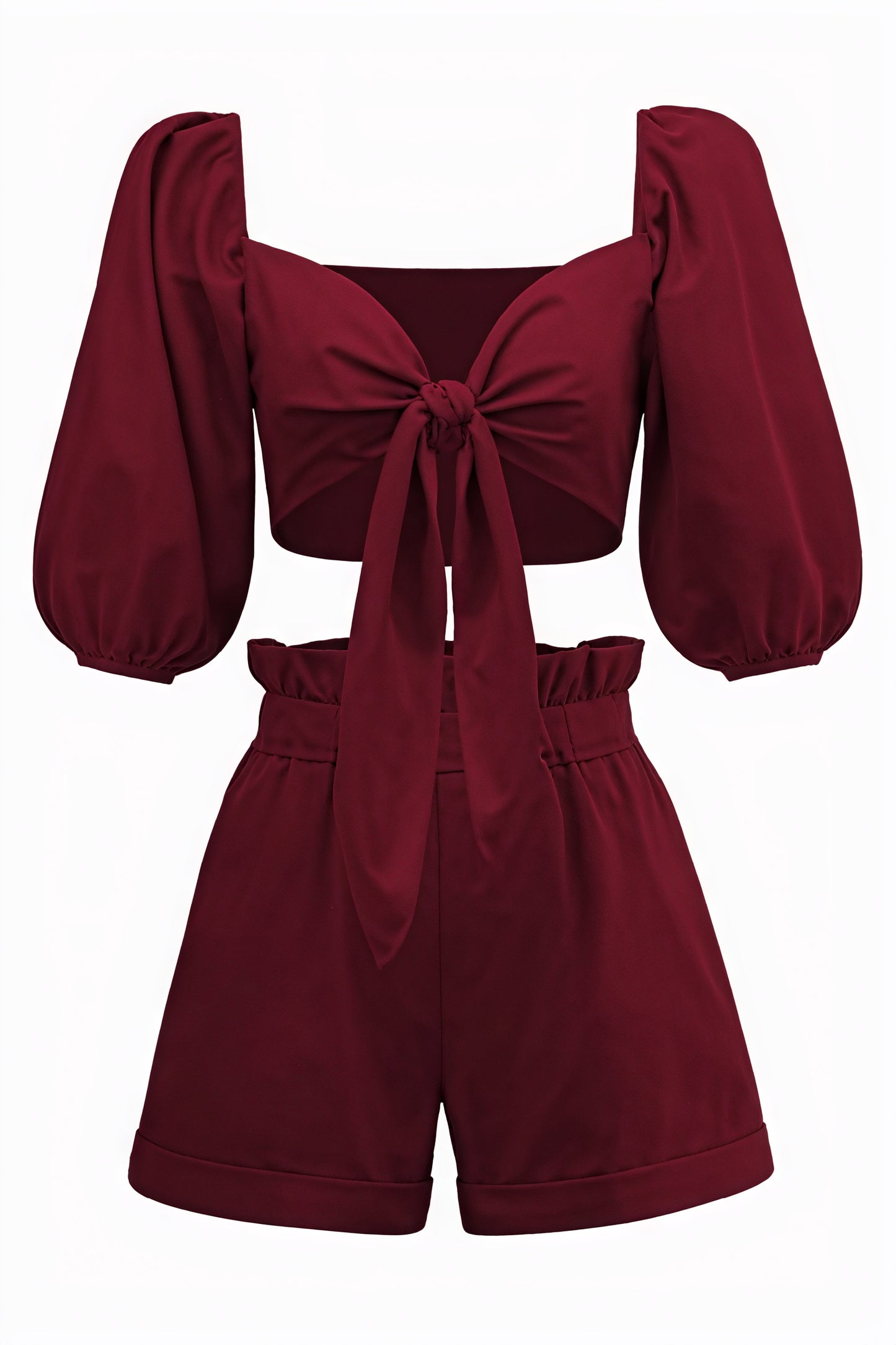 Conjunto Chic Top Corto y Shorts Cintura Alta