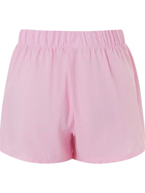 Shorts de Algodón para Mujer – Rayas, Cintura Elástica, Diseño Clásico-81738-a27bee70-897b-4a62-ac46-aeb4e540feae