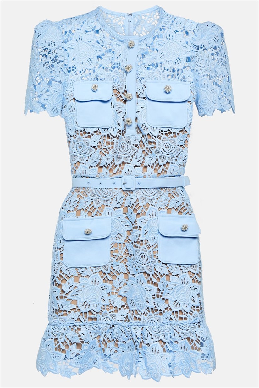 Vestido Encaje Detalle Cinturón