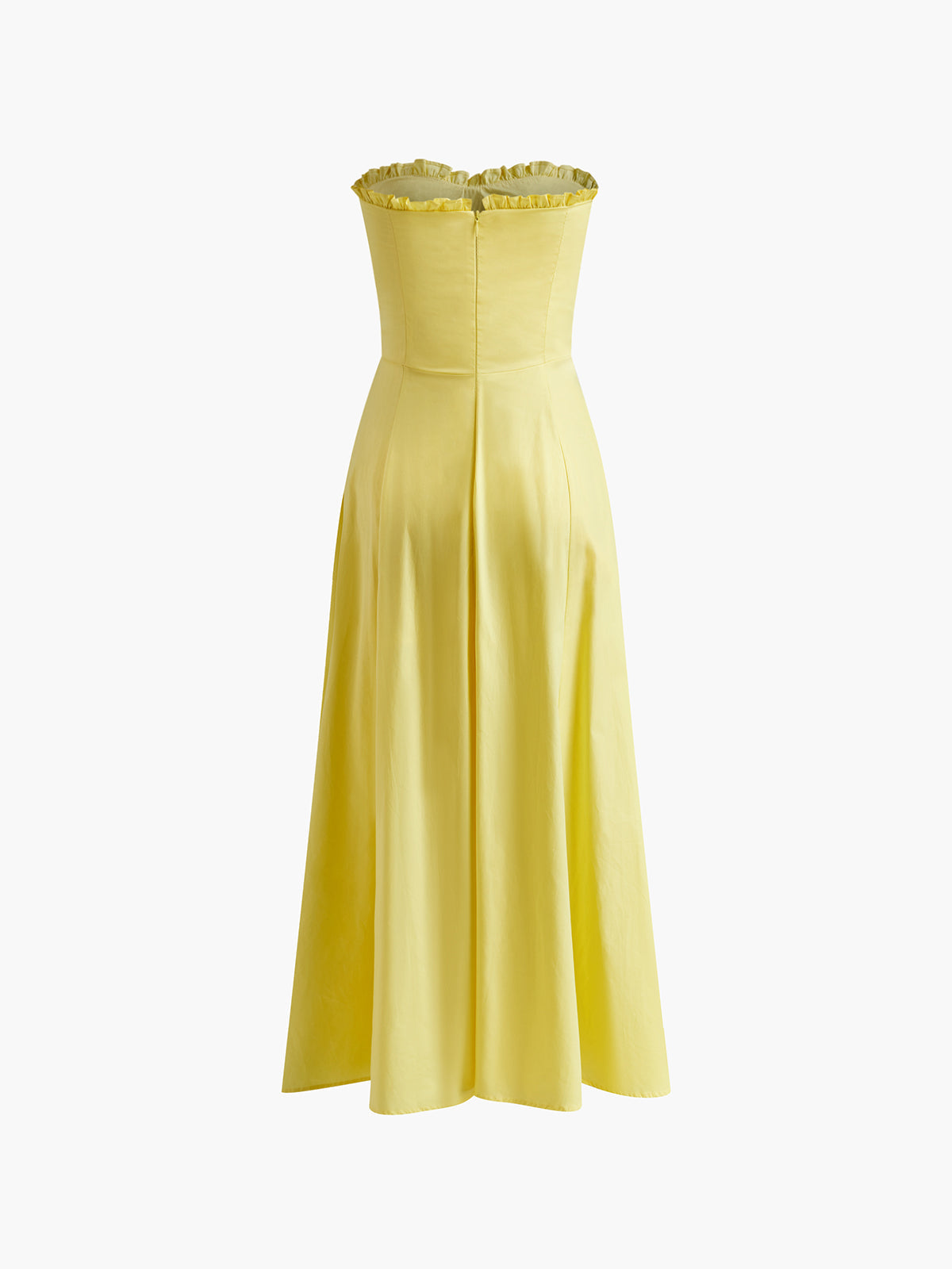Vestido A-line con Volantes y Abertura Lateral