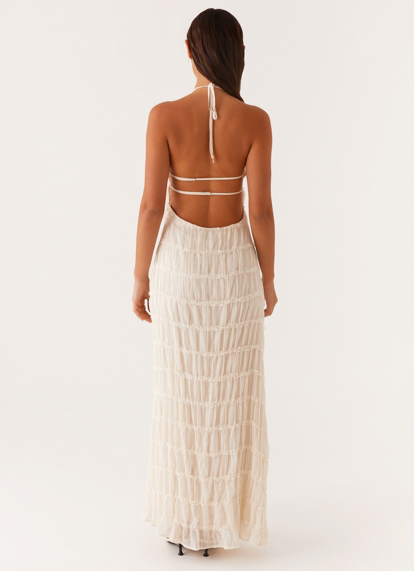 Vestido Maxi para Mujer – Cuello Halter, Tejido Texturizado, Elegante-83499-03ff3410-dadd-406b-8be2-a747225dbf82