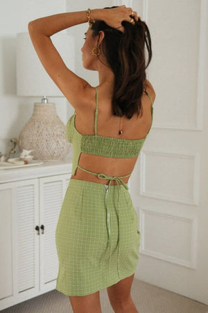 Conjunto Chic de Top y Falda a Cuadros