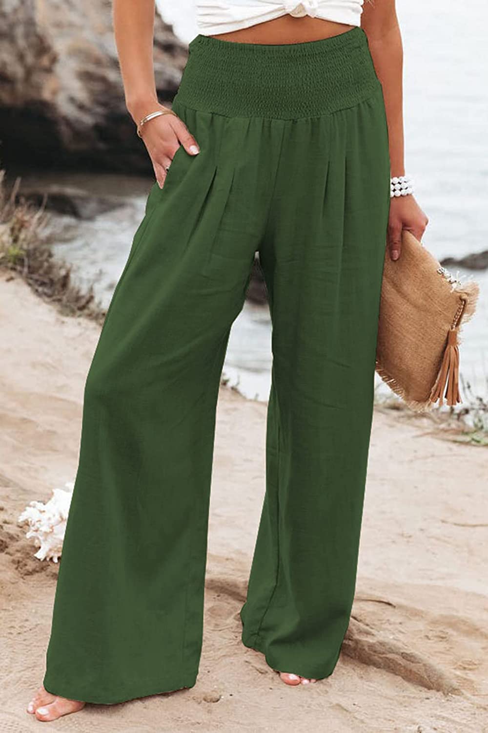 Pantalón Palazzo Fluido de Cintura Smock