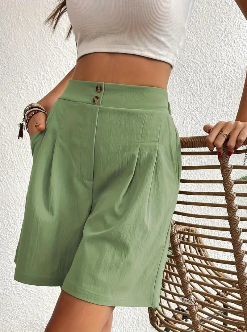 Shorts de Mujer de Tiro Alto Plisados-82558-0862769f-ab66-4361-a681-6da2dcc89e8e