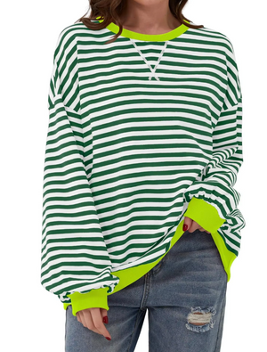 Top Rayas Manga Larga Casual
