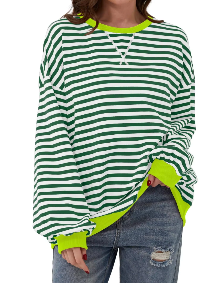 Top Rayas Manga Larga Casual