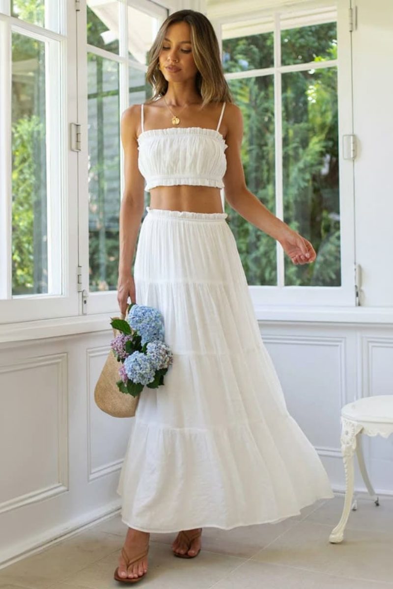 Conjunto Top y Falda Maxi Fluida