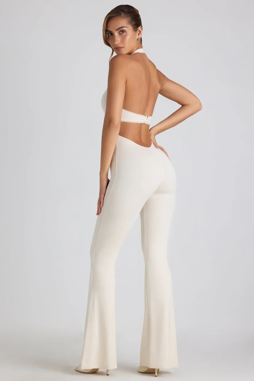 Mono Acanalado de Mujer Cuello Halter Pierna Acampanada Ajustado, Vela Official-83502-0bd84baf-721b-4015-b3c5-f9084845fe4d