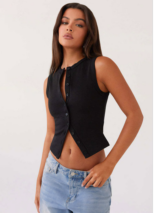 Vestido Acanalado de Mujer sin Mangas con Botones Frontales, Estilo Versátil-83523-0c5fe46b-92aa-486d-8093-321185ca5228