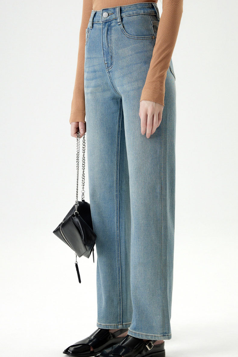 Top de Punto Acanalado y Jeans Tiro Alto