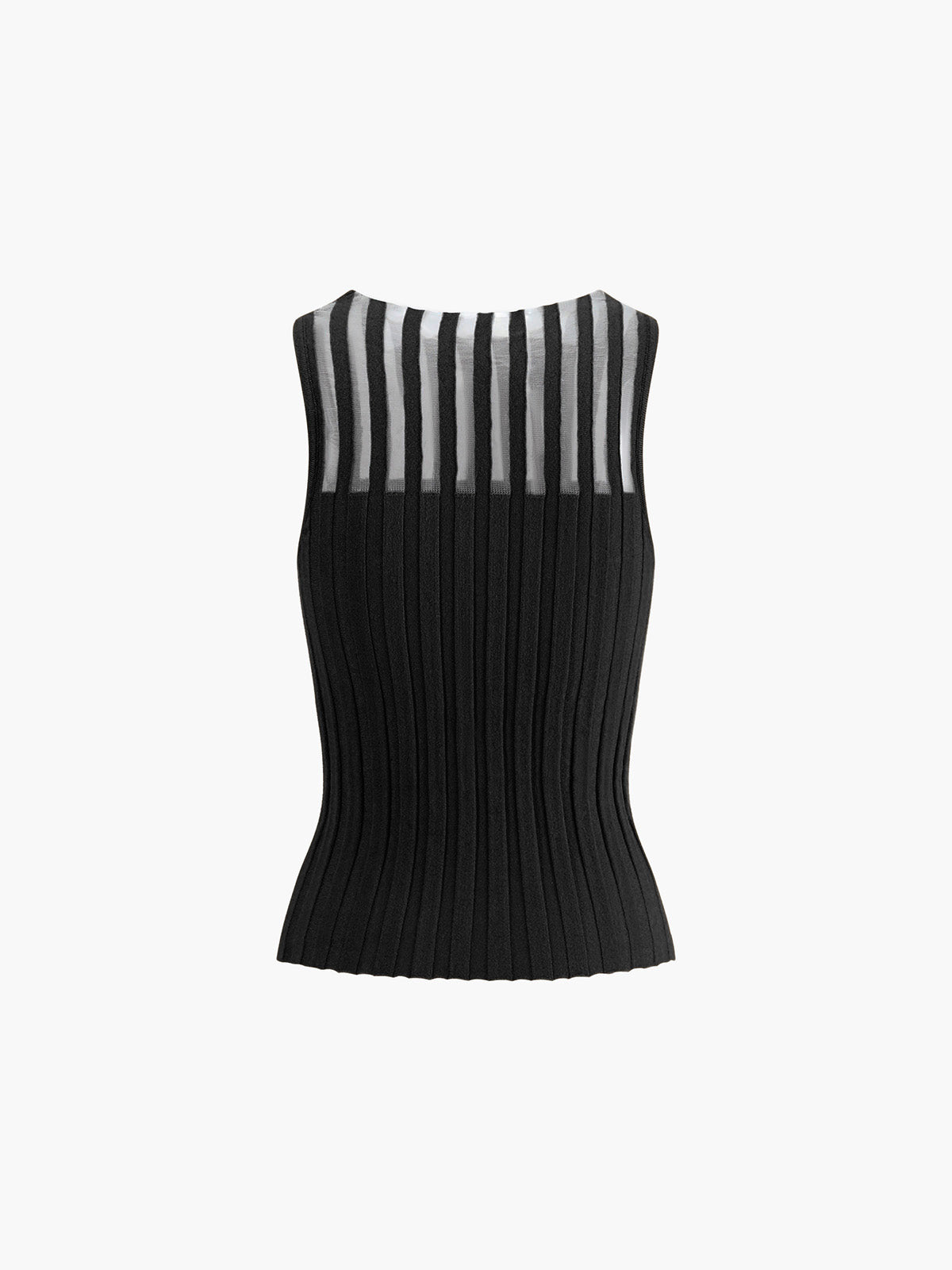 Top sin Mangas Texturizado con Detalle Sheer
