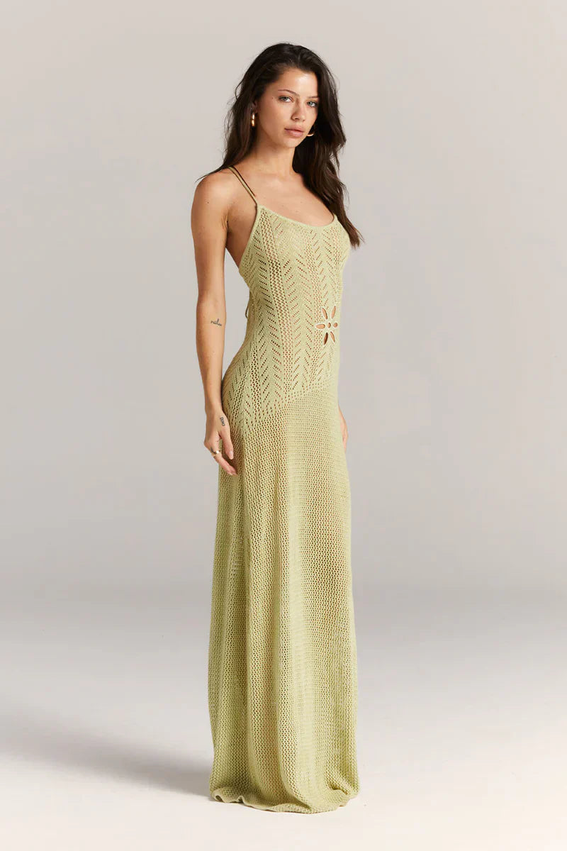 Vela Official Vestido Maxi de Punto Calado Floral para Mujer con Tirantes Finos-83282-1d7792d1-5ab2-49f5-a24f-f180526c4676