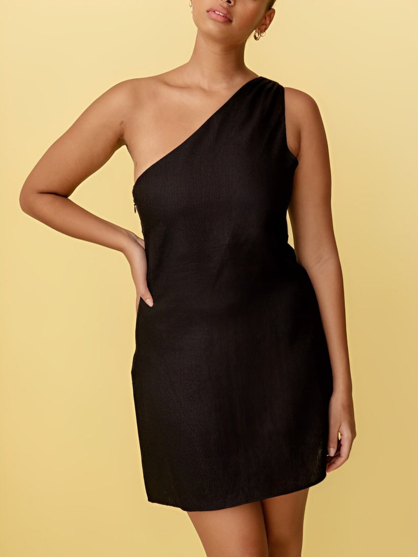 Vela Official Vestido Mini Lino Mujer – Diseño Un Hombro Asimétrico-83276-2349a807-26e8-4dd0-a554-ecd9644cb5f6