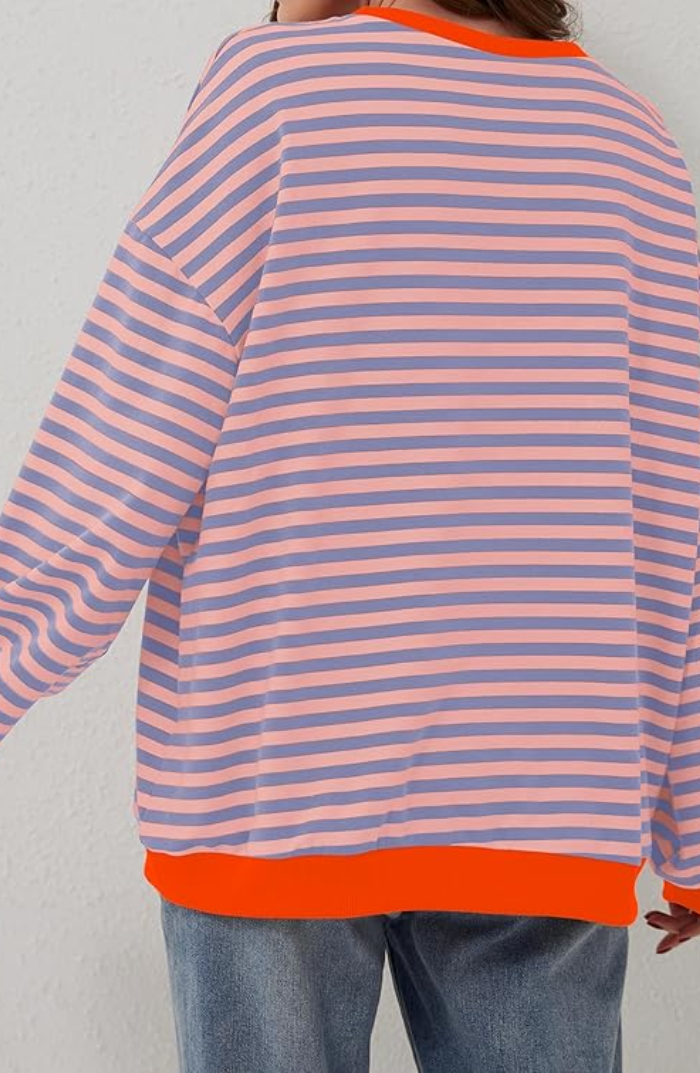 Top Rayas Manga Larga Casual