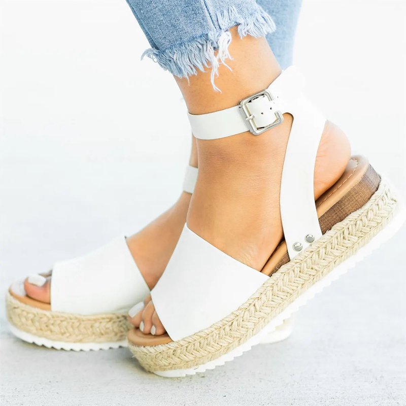 Sandalias Plataforma Tejida: Estilo Casual