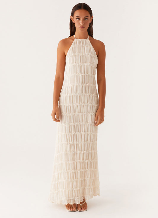 Vestido Maxi para Mujer – Cuello Halter, Tejido Texturizado, Elegante-83499-2a8b5a52-b87a-4d4d-bc51-9a7d53cce9c8