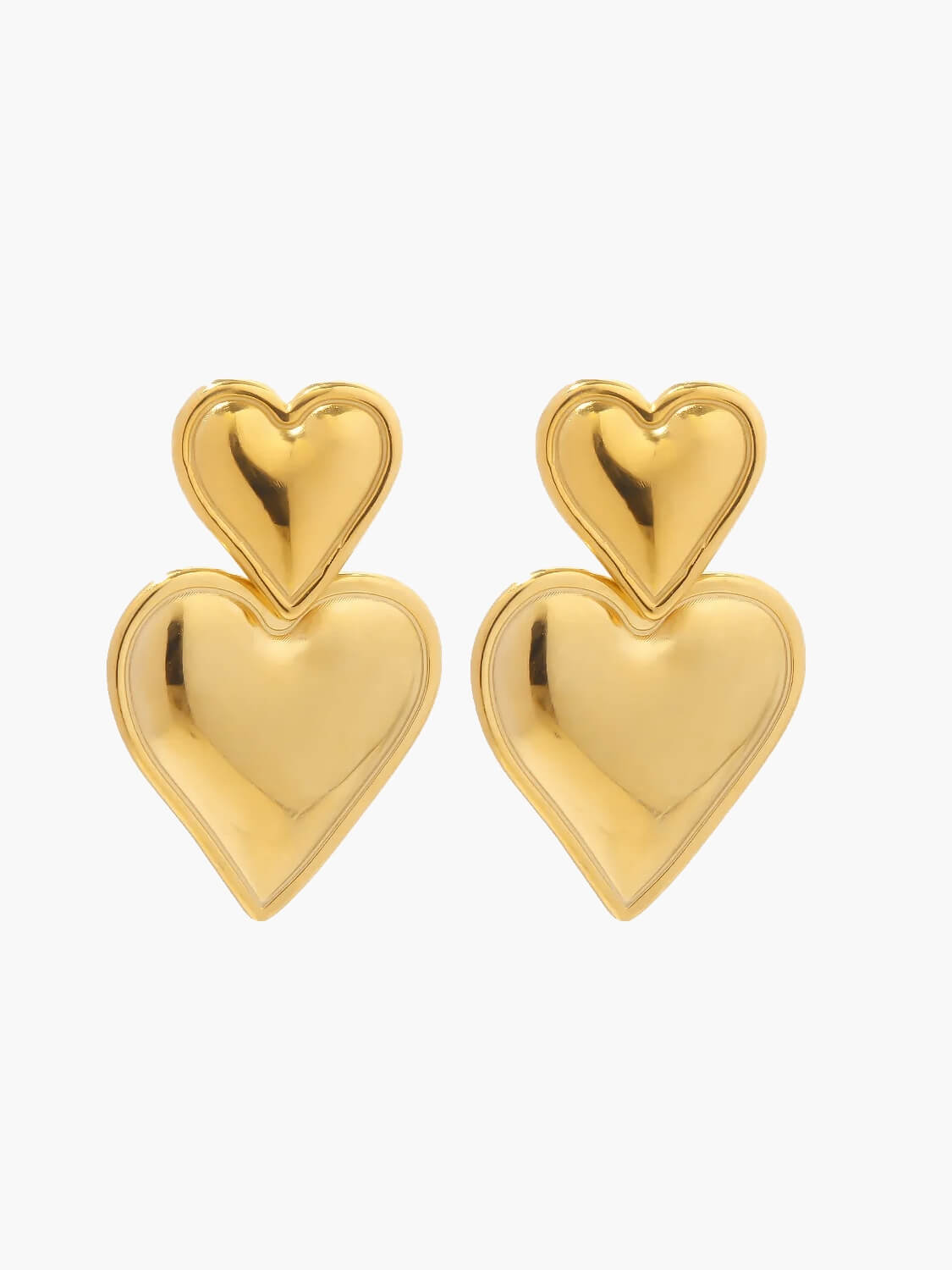 Pendientes Corazón Apilado - Diseño Moderno