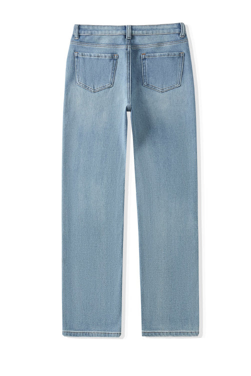 Top de Punto Acanalado y Jeans Tiro Alto