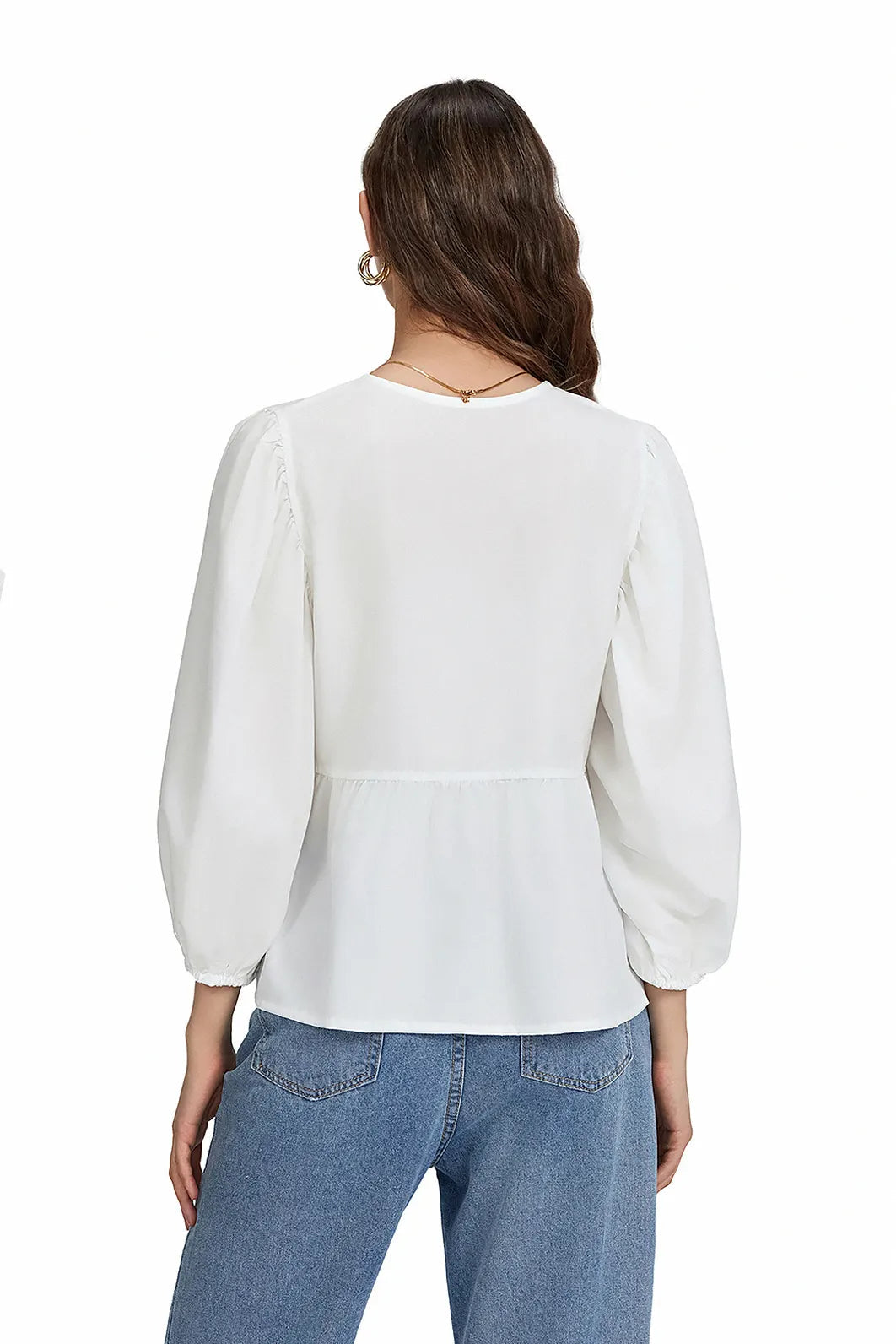 Vela Official Blusa Peplum para Mujer – Lazo Decorativo, Manga 3/4, Varios Colores-83302-2fe72afe-77c8-4ca7-a92d-7fef74fd44fe