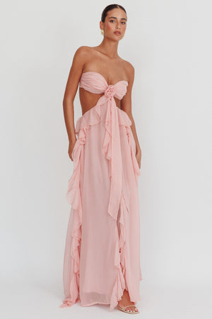 Vestido Strapless Mujer con Cut-Out, Volantes y Silueta Elegante-83518-324b35a5-6ee9-4de2-8eb0-599ee6a698d4