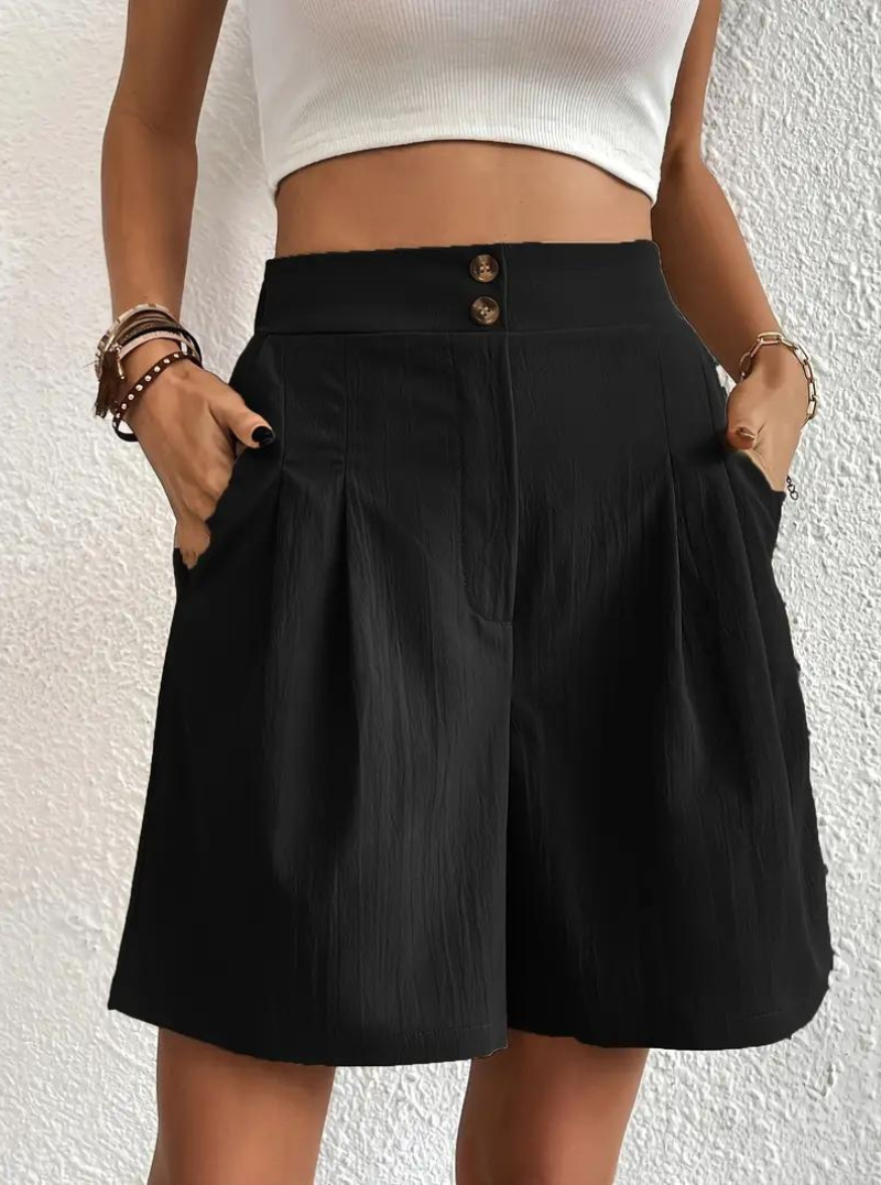 Shorts de Mujer de Tiro Alto Plisados-82558-343ef857-7af0-48cc-979c-62bcd7023431