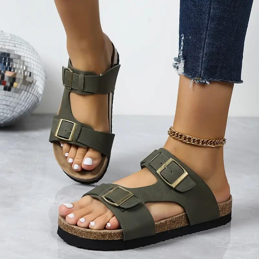 Sandalias con Hebilla Ajustable y Plataforma