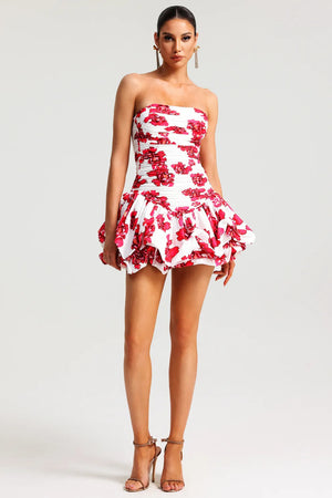 Vestido Strapless para Mujer – Estampado Floral, Falda con Volantes, Corpiño Estructurado-83685-35404da7-15a4-4609-ae42-4a20db7d8908