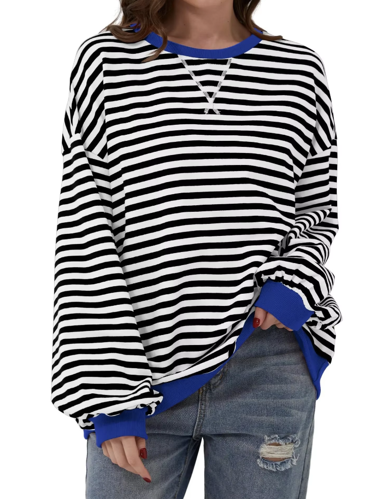 Top Rayas Manga Larga Casual