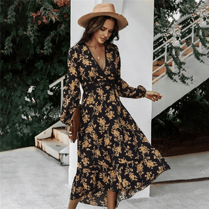 Vestido Bohemio con Escote en V