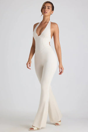 Mono Acanalado de Mujer Cuello Halter Pierna Acampanada Ajustado, Vela Official-83502-3a6e80a4-9e2e-4edb-aad6-74190e45bd52