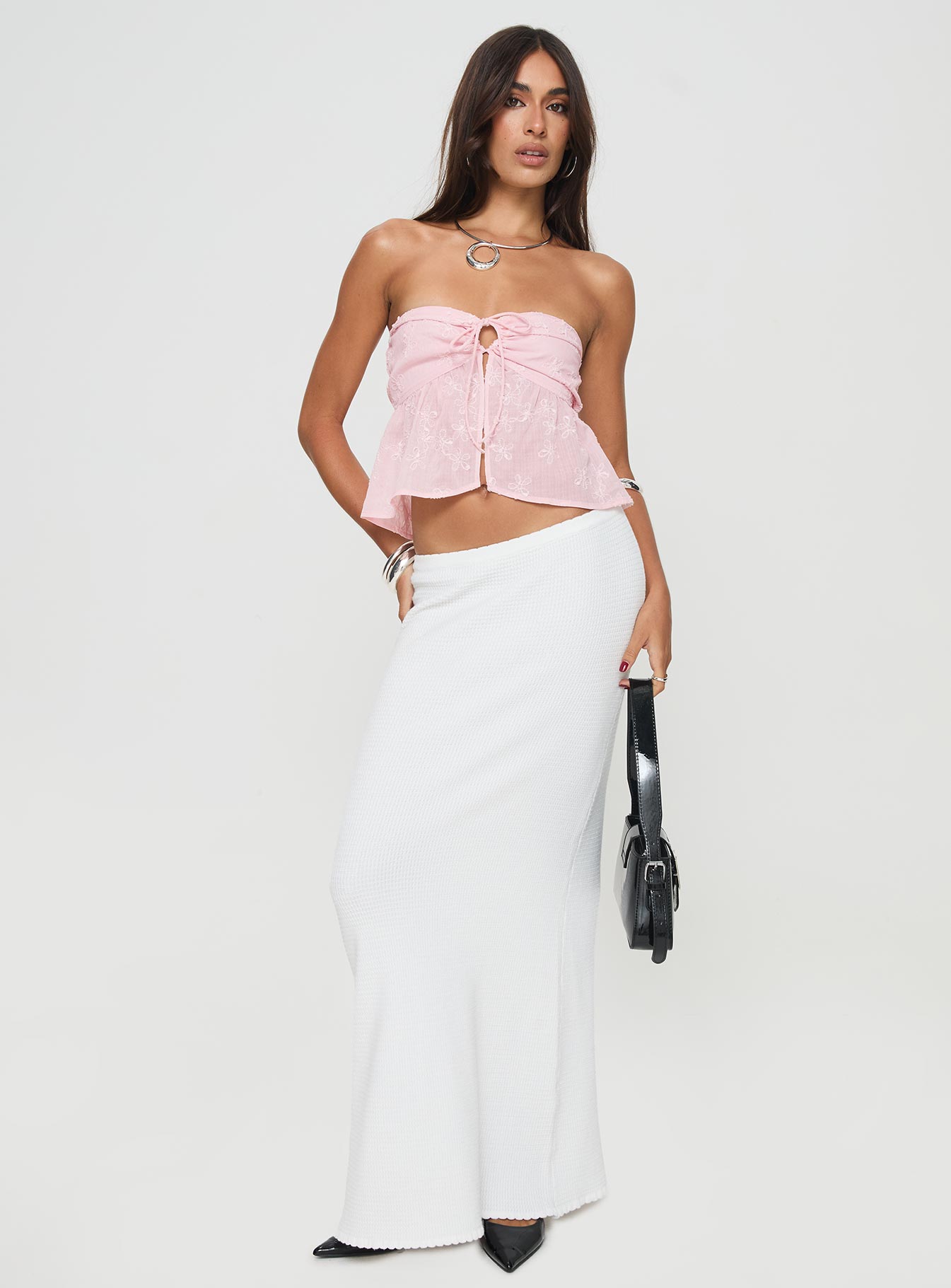 Top Strapless Bordado Floral
