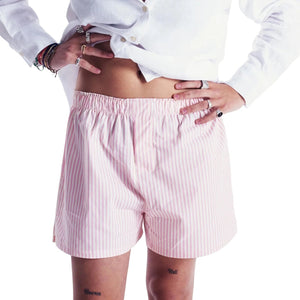 Shorts de Algodón para Mujer – Rayas, Cintura Elástica, Diseño Clásico-81738-484f5b56-4de6-4347-bc7c-755aebd04c7e