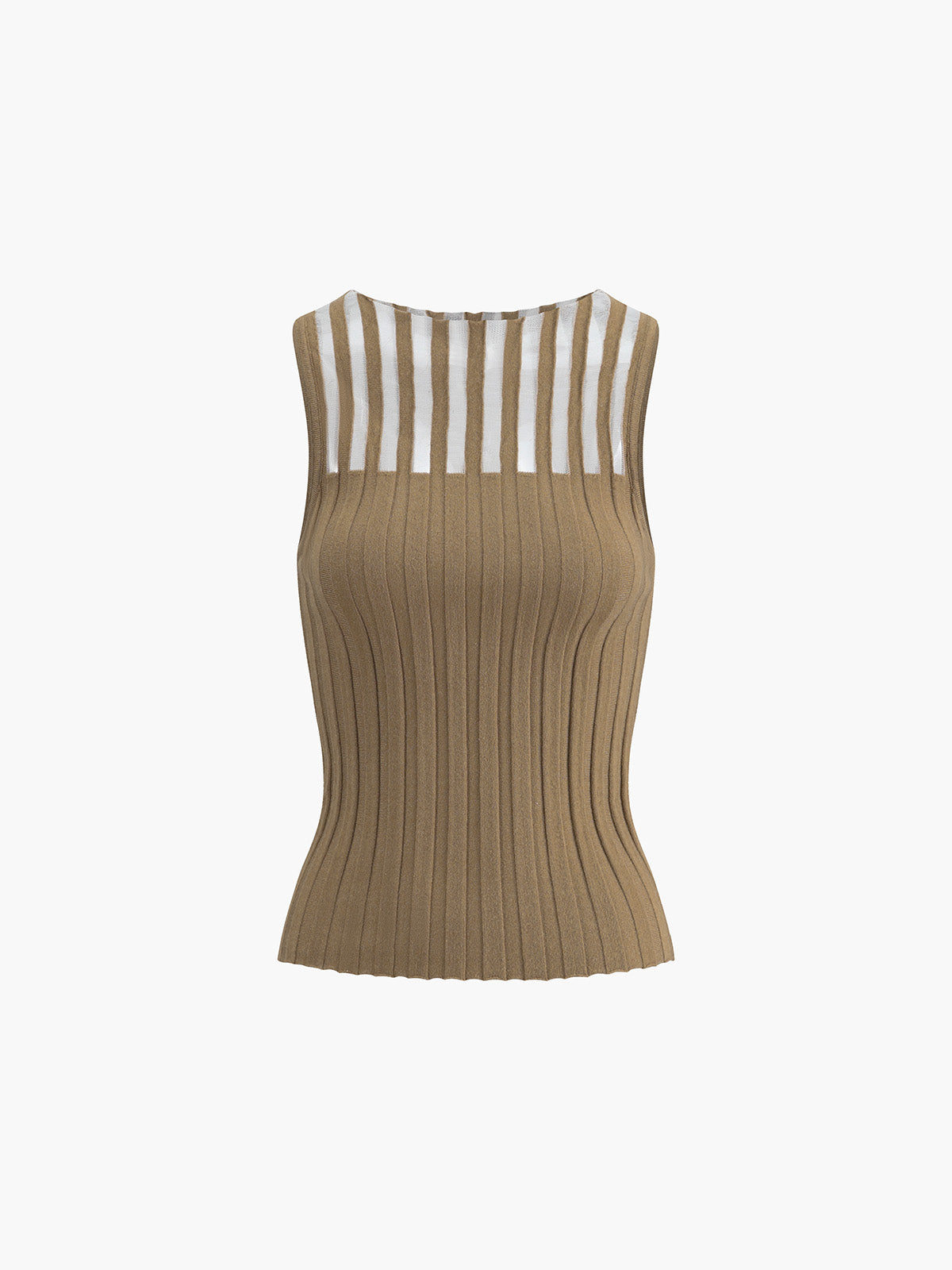 Top sin Mangas Texturizado con Detalle Sheer