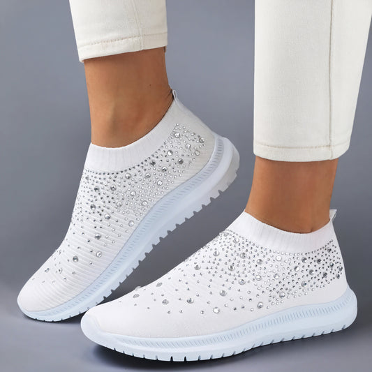 Sneakers Tejidas con Brillo Casual Chic