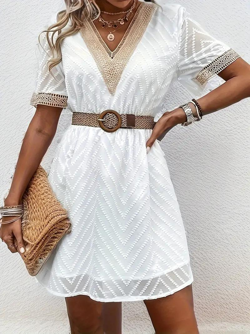 Vestido Blanco Mujer – Escote V, Bordado Floral, Manga Corta, Cintura Elástica-82469-5373e82d-212f-4003-b159-d5c8cf73e9e2