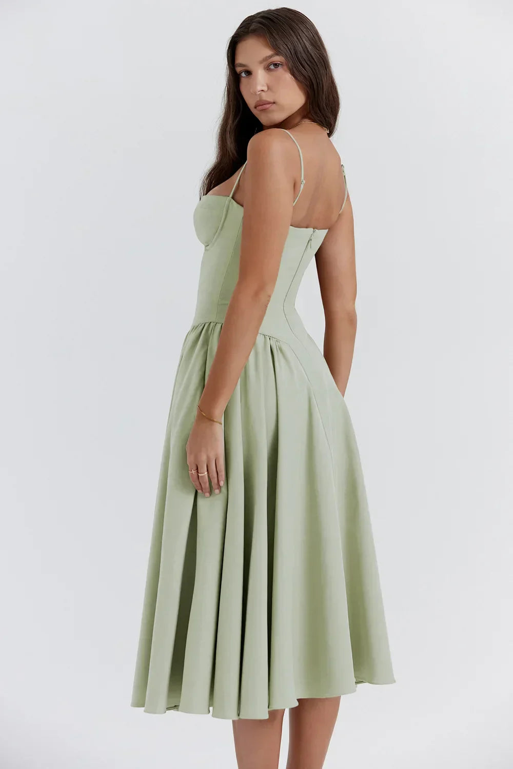 Vestido Midi para Mujer – Tirantes Finos, Corpiño Estructurado, Falda Plisada, con Bolsillos-83506-55acdb66-d5c0-4829-86bc-a61c223d3e41