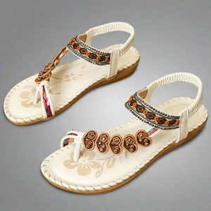 Sandalias Planas Mujer con Cuentas y Flores, Tira en T y Tobillo Elástico-83364-55cd0626-5d3c-42cc-80b0-5948d50fcab1