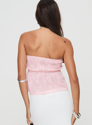 Top Strapless Bordado Floral