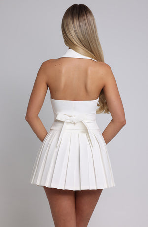Vestido Sastre Moderno con Falda Plisada