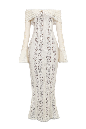 Vestido de Mujer – Encaje Hombros Descubiertos Manga Larga, Elegante-83555-5f759d47-3361-4229-a9a7-c0cc90853da7