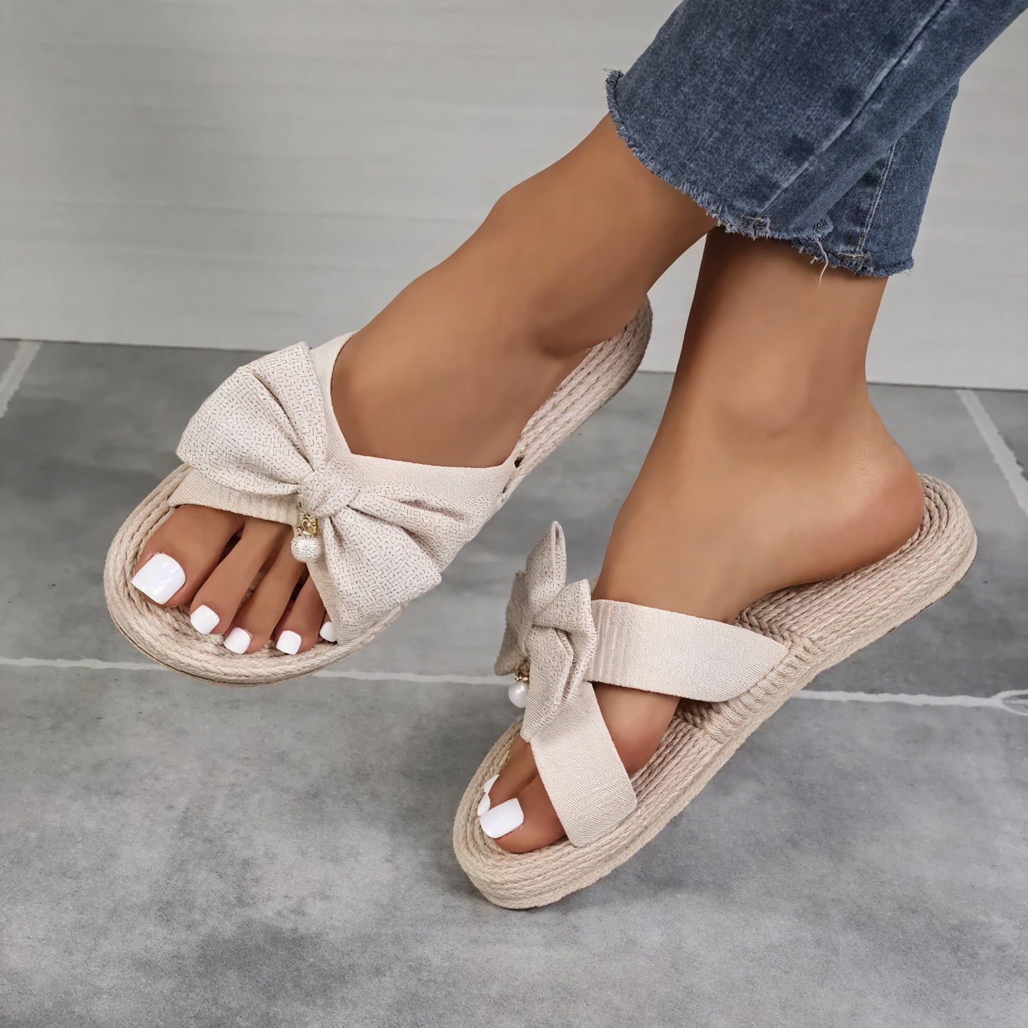 Sandalias Slide de Mujer con Lazo Decorativo y Suela de Yute Estilo Veraniego-60191-a1c51e79-ba60-47b0-bc30-7fef88c54286