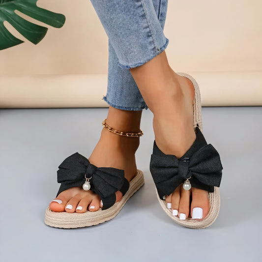 Sandalias Slide de Mujer con Lazo Decorativo y Suela de Yute Estilo Veraniego-60191-370f2cae-2171-4241-ac35-0100cf2d0c08