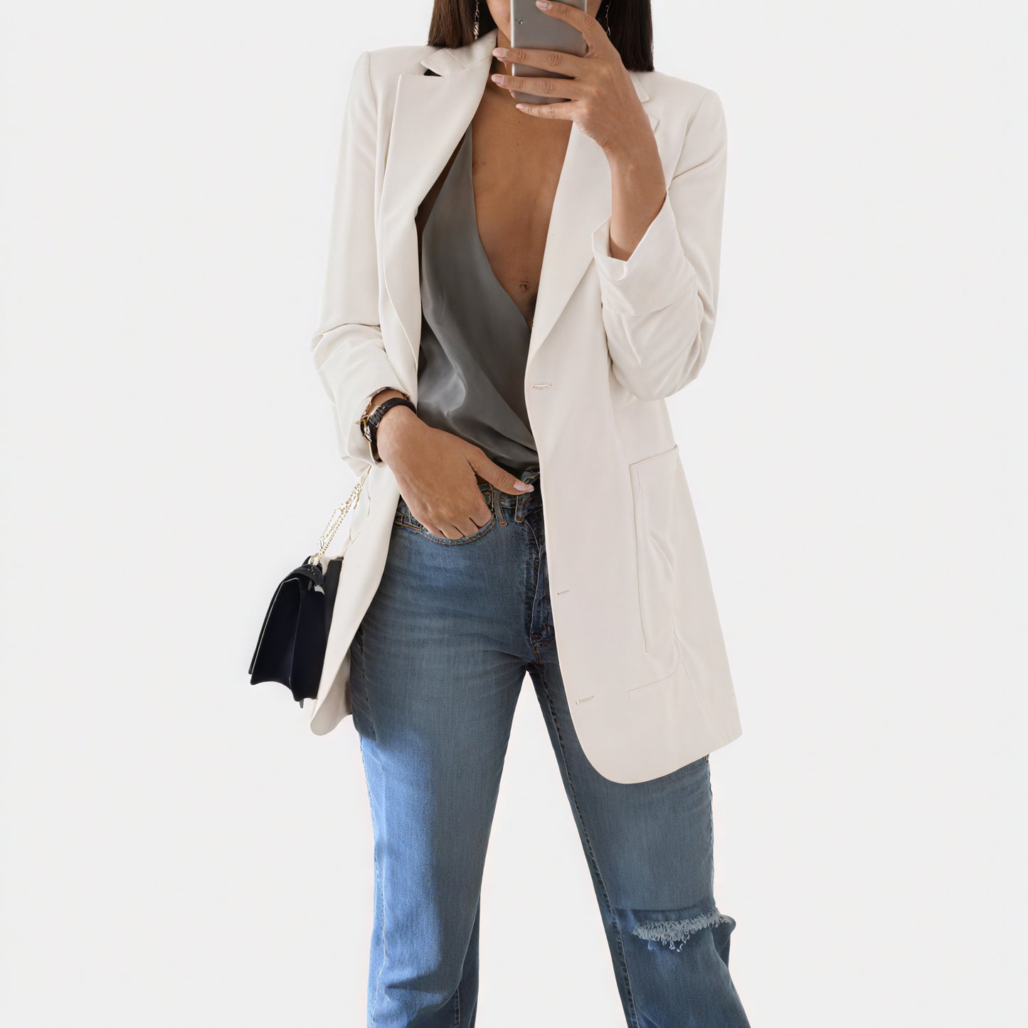 Blazer Chic de Corte Elegante