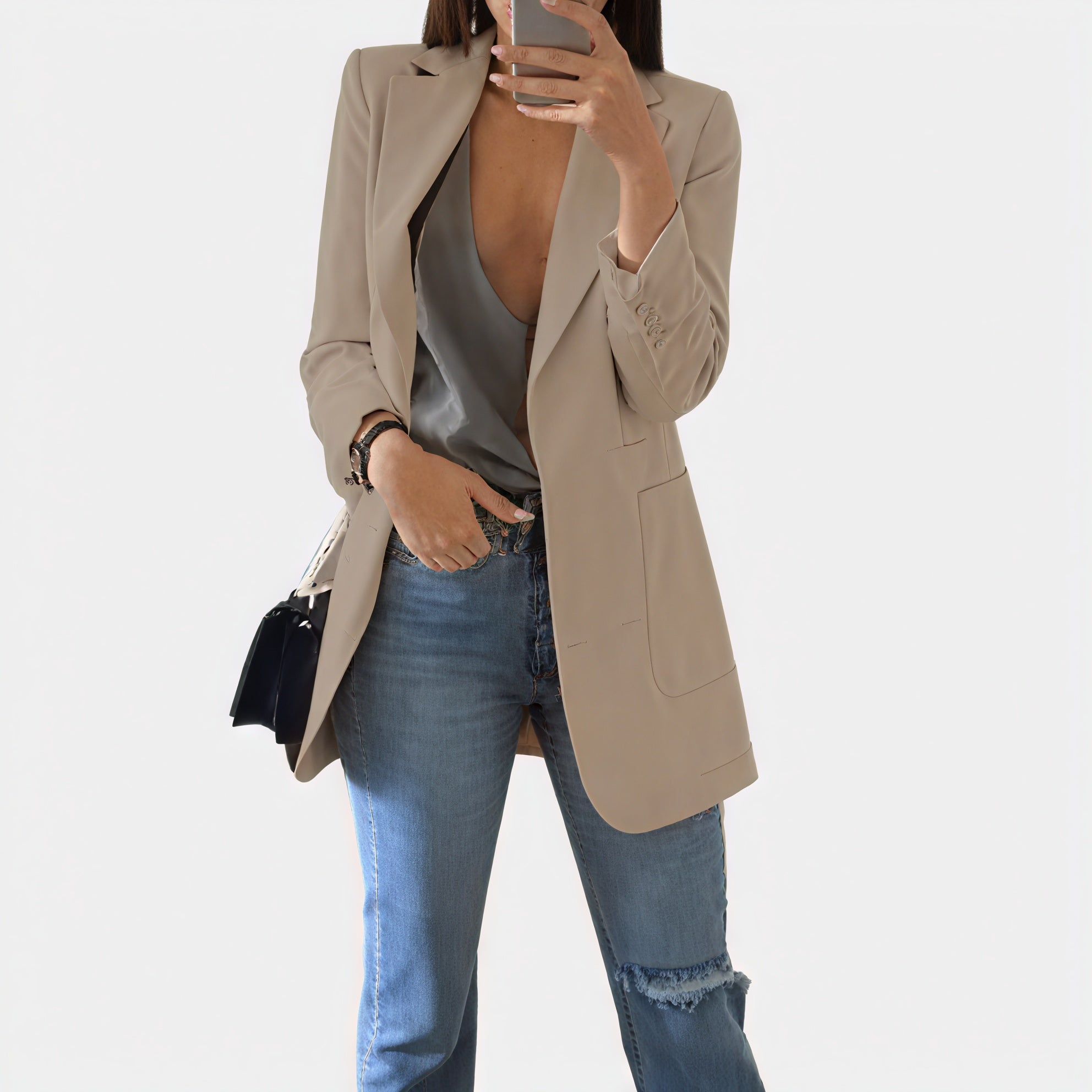 Blazer Chic de Corte Elegante