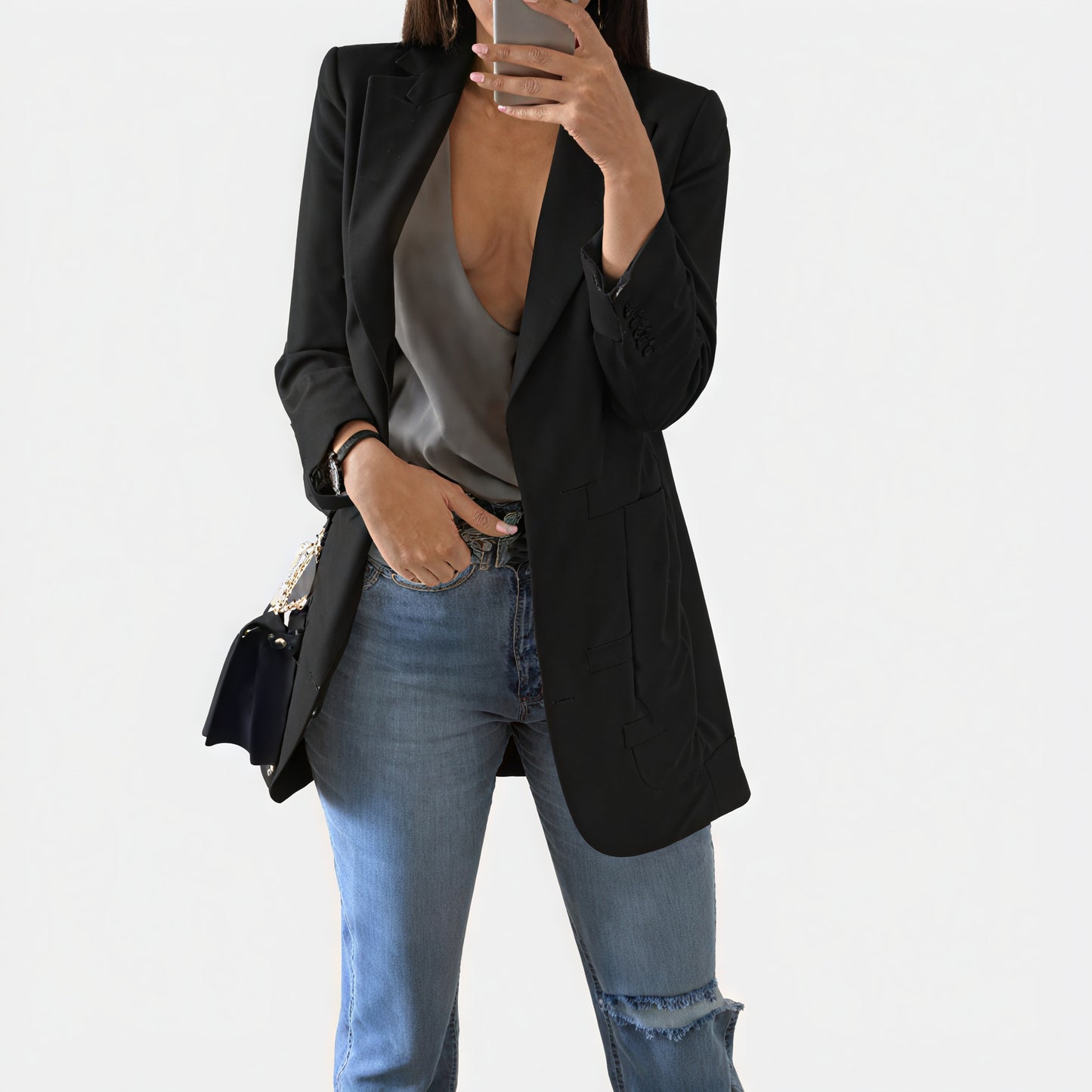 Blazer Chic de Corte Elegante