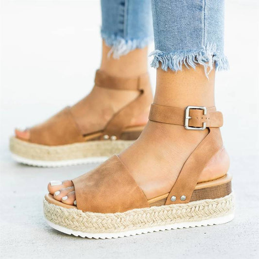 Sandalias Plataforma Tejida: Estilo Casual