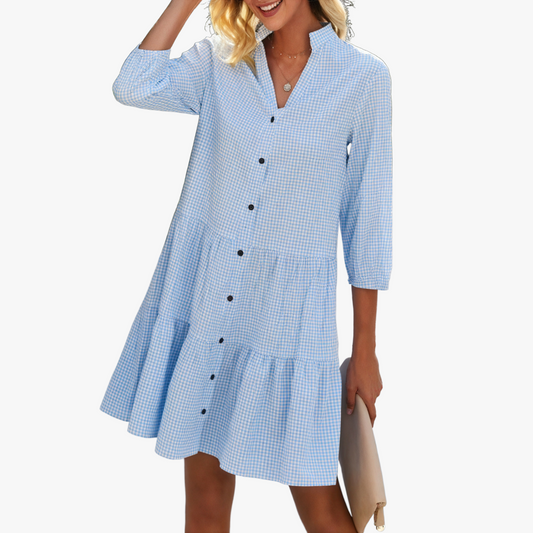 Vestido Gingham Casual para Salidas