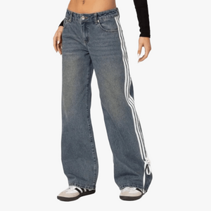 Pantalones Anchos con Rayas Lateral