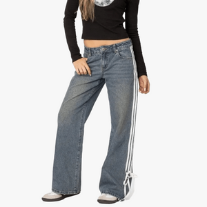Pantalones Anchos con Rayas Lateral