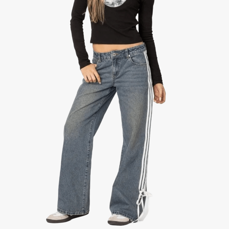 Pantalones Anchos con Rayas Lateral